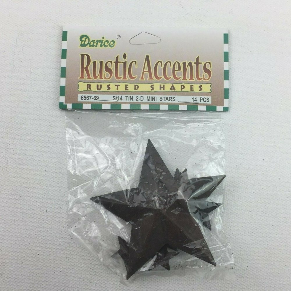 Darice Rustic Accents Star 14 Pieces Various Size Dark Southwest Western Country